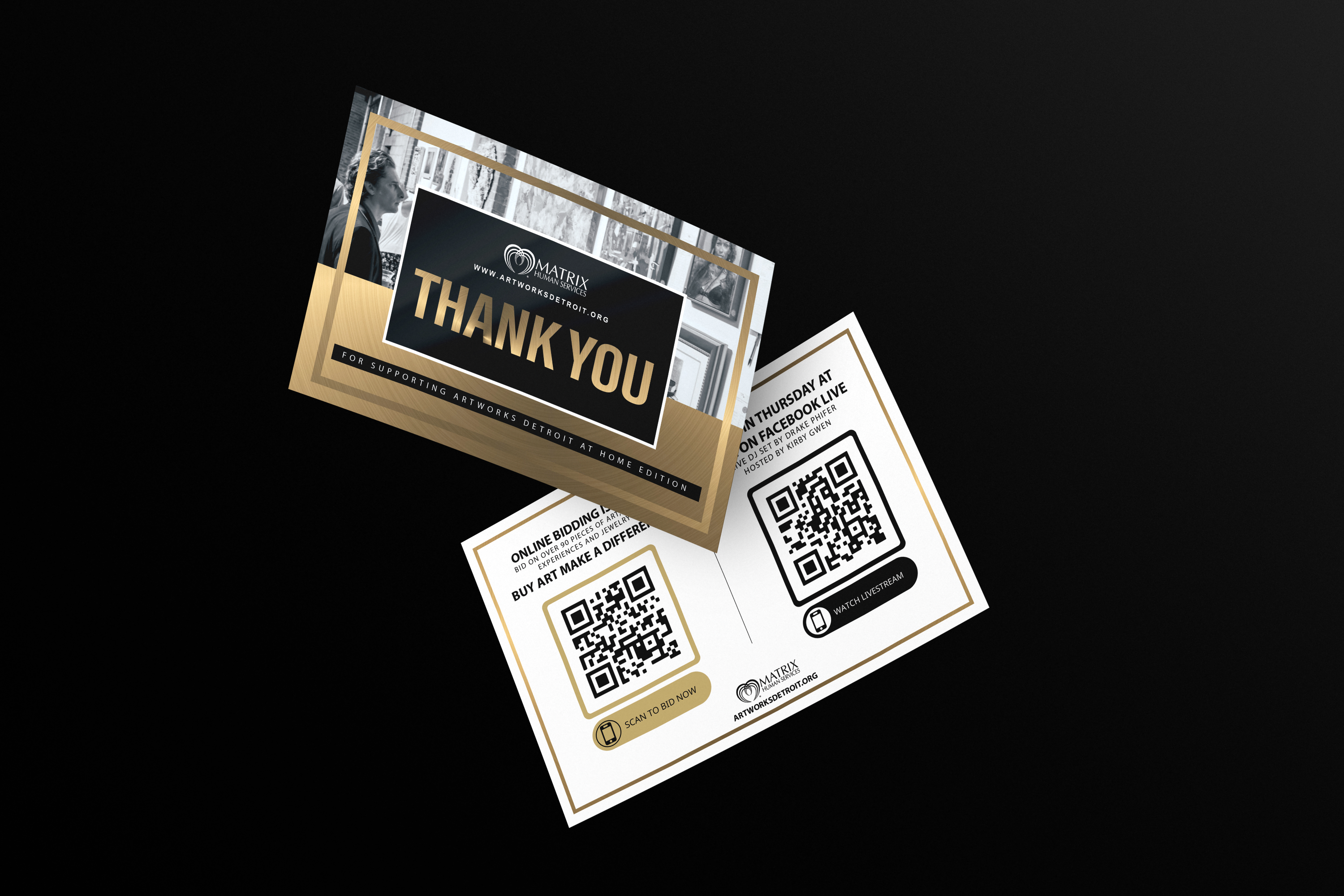 ArtWorks Detroit thank you cards and QR code assets