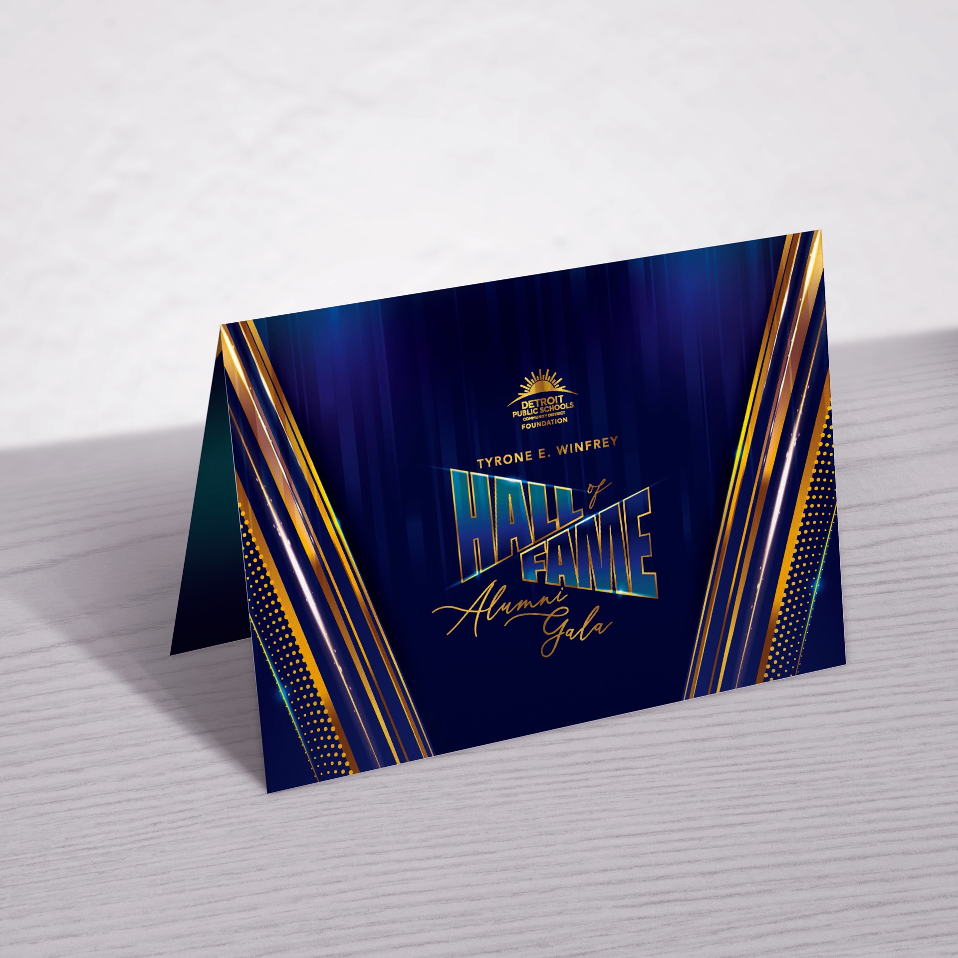 Hall of Fame Alumni Gala invitation card mockup